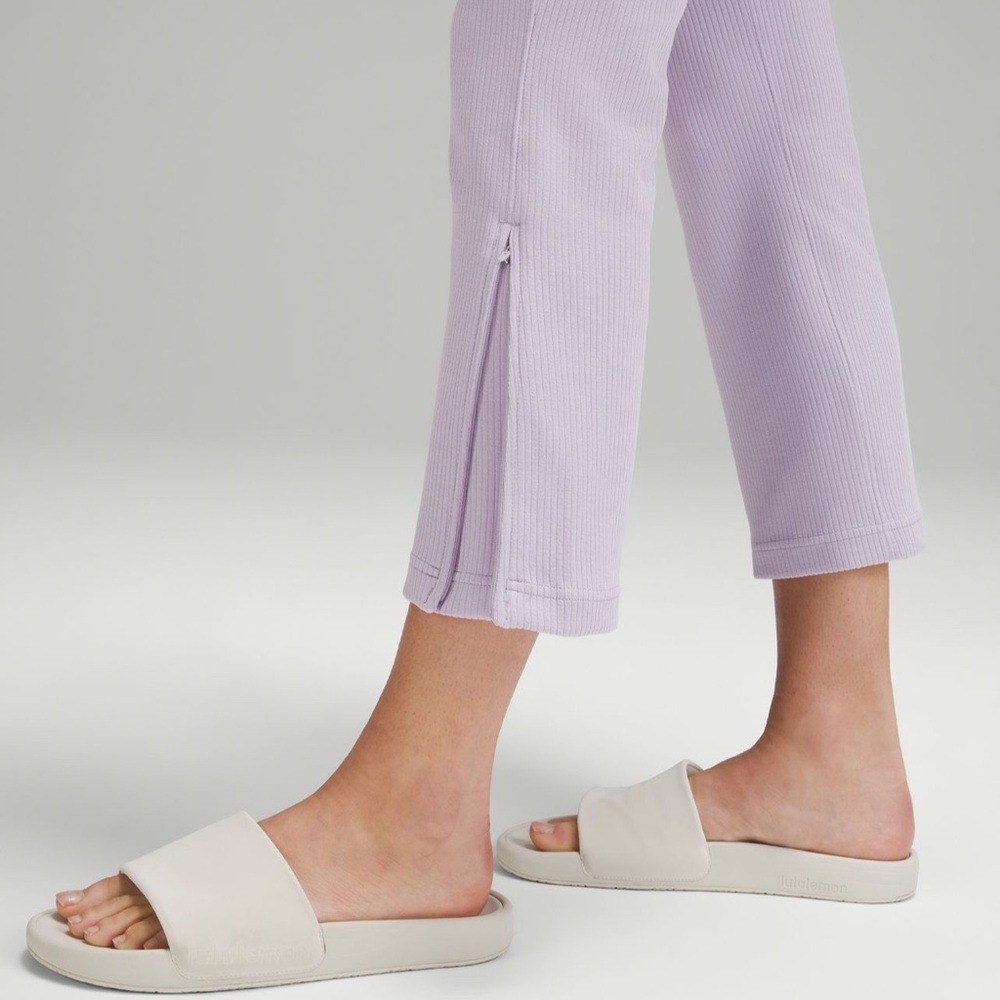 Lululemon Ribbed Softstreme zip-leg cropped high-rise pants 25”